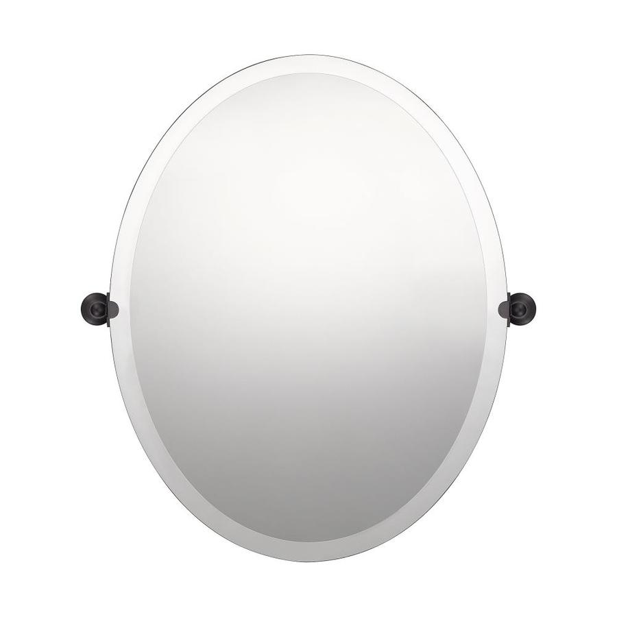Quoizel Impression 28in L x 25.5in W Oval Oil Rubbed Bronze Beveled Vanity Mirror in the
