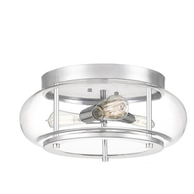 Quoizel Trilogy 16-in Polished Chrome Transitional Flush Mount Light Quoizel Trilogy 16-in Polished Chrome Transitional Flush Mount Light
