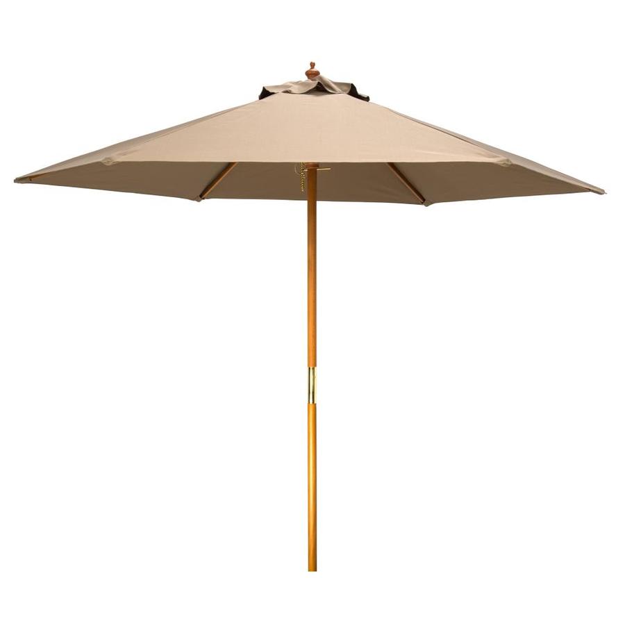 All Things Cedar 10 Ft Octagon With Teak Wood Frame No Tilt Market Patio Umbrella In The Patio Umbrellas Department At Lowes Com