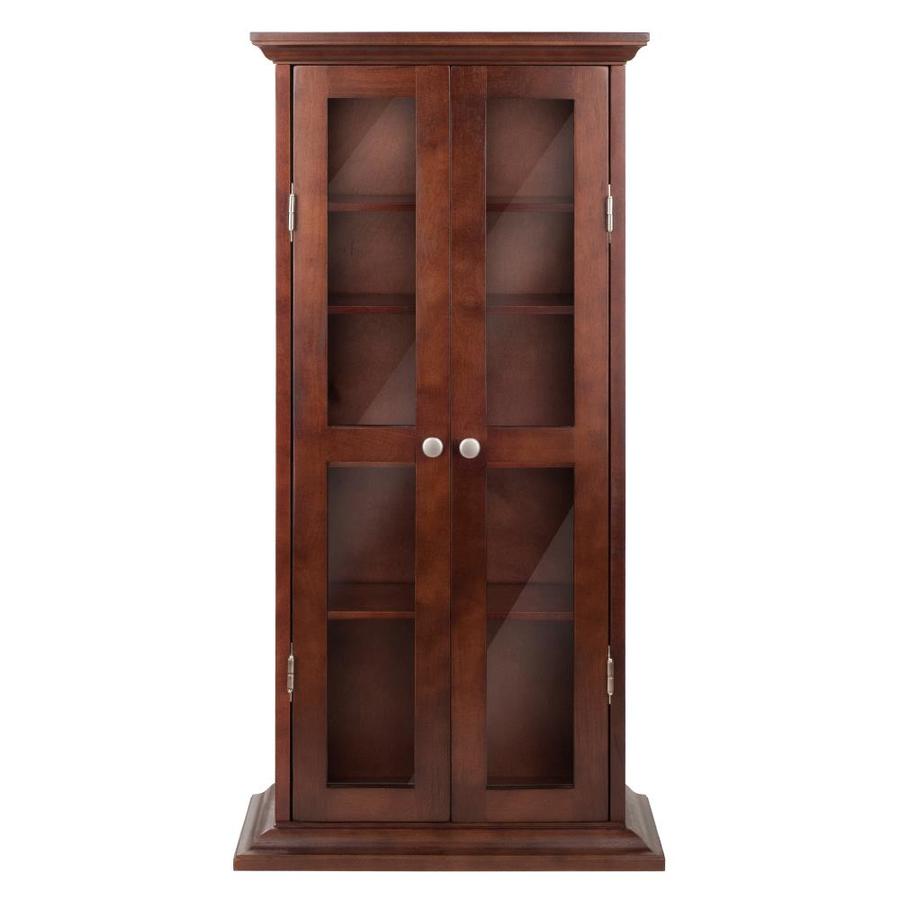 Winsome Wood Holden Walnut Transitional Wood Veneers Media Cabinet in ...