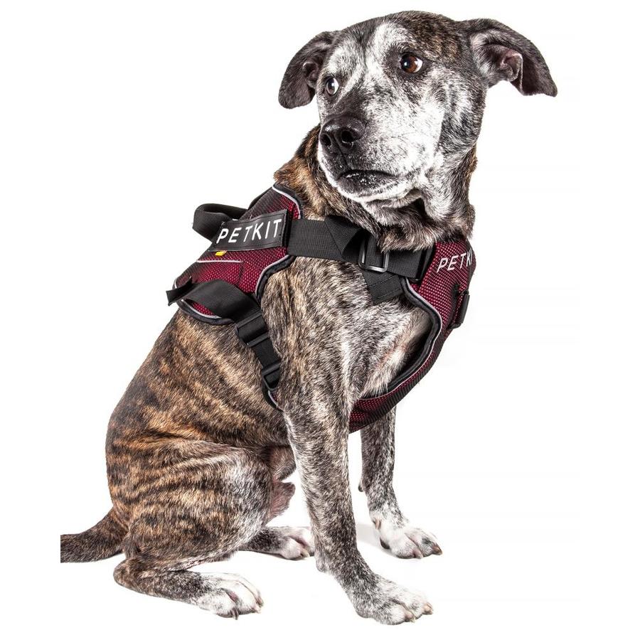 pink reflective dog harness