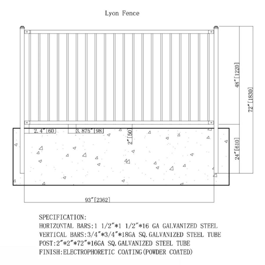 ALEKO Unassembled Steel Fence Unassembled Steel Fence 6-ft H x 8.1-ft W ...