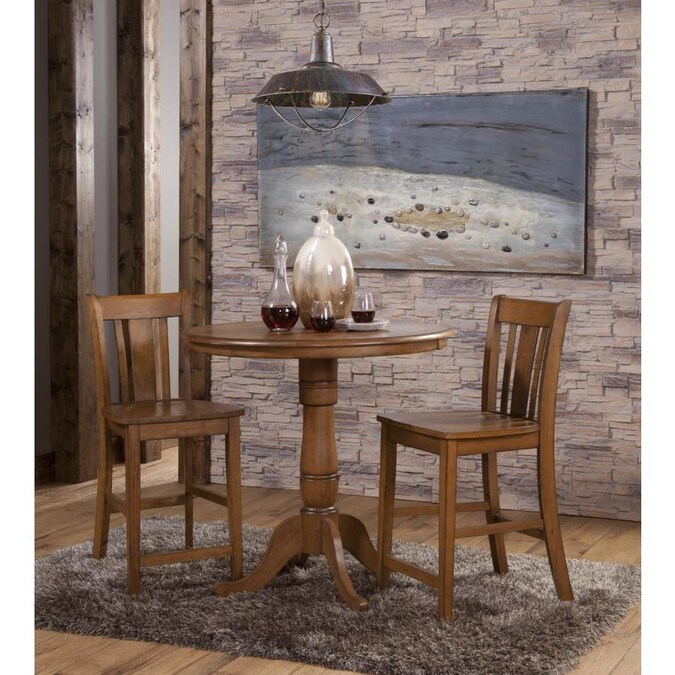 International Concepts Pecan Dining Room Set with Round Table in the Dining Room Sets department