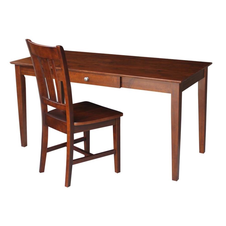 International Concepts 60in Brown Traditional Rubberwood Writing Desk
