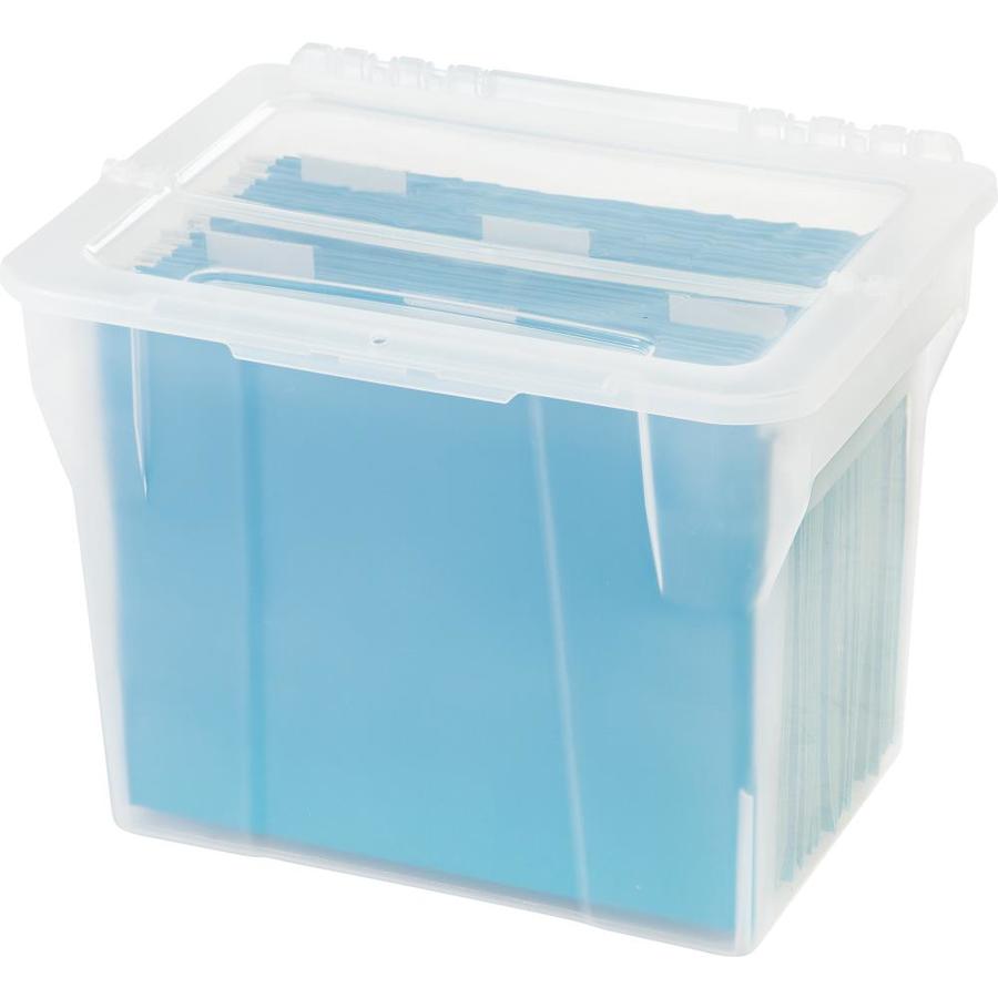 IRIS Split-Lid Letter Size File Box, Small, Clear in the Storage Bins ...