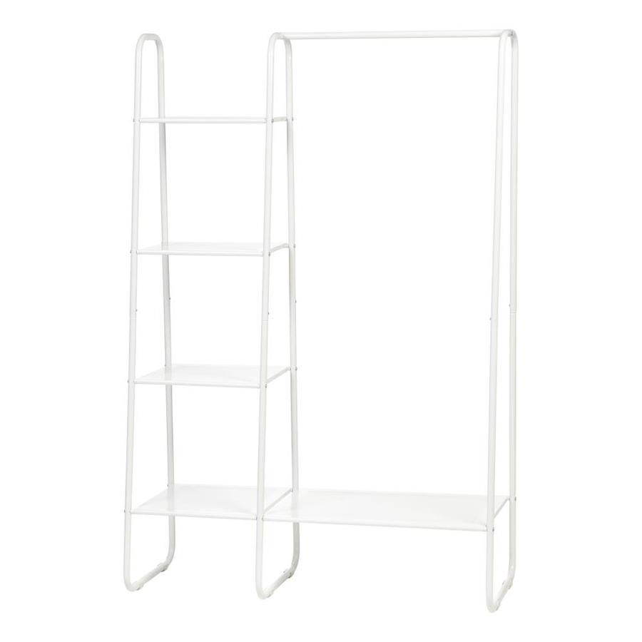 Iris Metal Garment And Accessories Rack In White In The Clothing Racks Portable Closets Department At Lowes Com