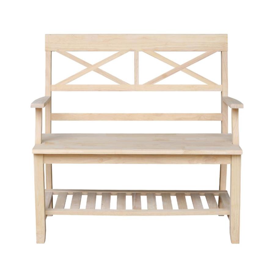 International Concepts Double X-Back Bench with Arms and Shelf in the ...