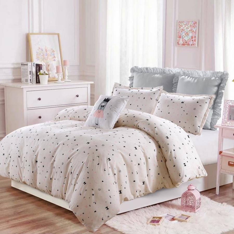 Style Quarters 3-Piece Pink-gray Twin Comforter Set in the Bedding Sets