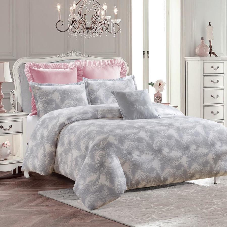 Style Quarters 3 Piece Gray Twin Duvet Set In The Bedding Sets Department At Lowes Com