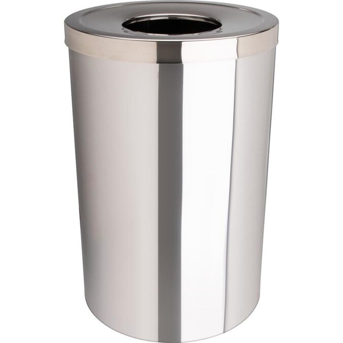 Genuine Joe 30-Gallon Silver Steel Commercial Touchless Trash Can with 30 Gallon Stainless Steel Trash Can With Lid