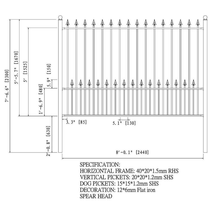 ALEKO ALEKO Iron Driveway Fence ALEKO Iron Driveway Fence 7.5-ft H x 8. ...