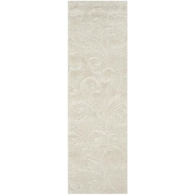 Safavieh Florida Scroll Shag 2 x 17 Creme/Creme Indoor Abstract Farmhouse/Cottage Runner Safavieh Florida Scroll Shag 2 x 17 Creme/Creme Indoor Abstract Farmhouse/Cottage Runner