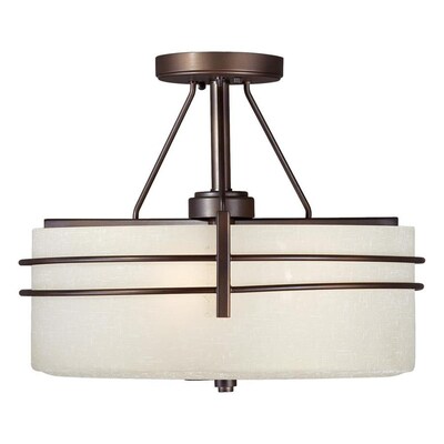 Forte Lighting Jolie 16-in Antique Bronze Transitional Semi-Flush Mount Light Forte Lighting Jolie 16-in Antique Bronze Transitional Semi-Flush Mount Light