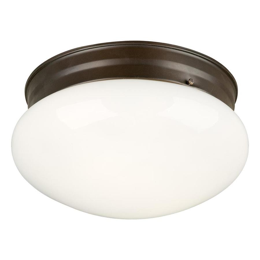 Forte Lighting Button 9 5 In Antique Bronze Flush Mount Light In The Flush Mount Lighting Department At Lowes Com