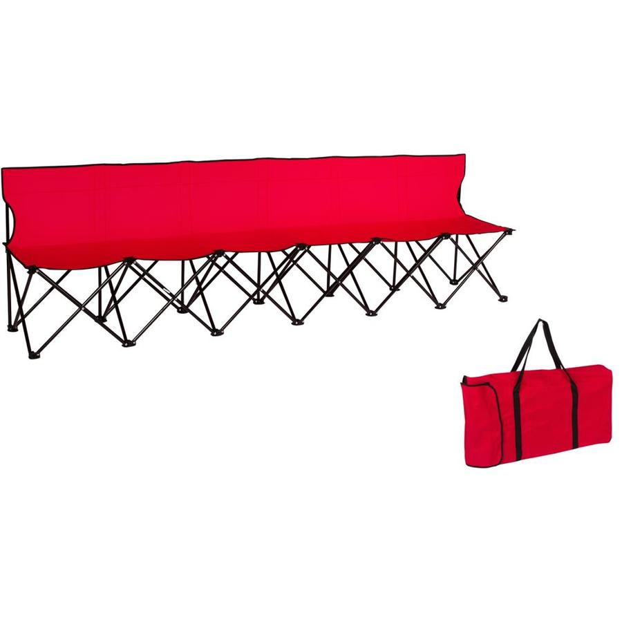 Trademark Innovations Portable Sports Bench Sits 6 People Red In The Beach Camping Chairs Department At Lowes Com