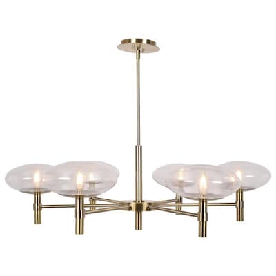 Access Lighting Grand 6-Light Brushed Brass Modern/Contemporary Chandelier Access Lighting Grand 6-Light Brushed Brass Modern/Contemporary Chandelier