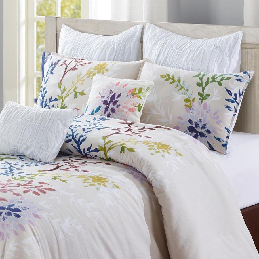 Style Quarters 7-Piece Multi-color Floral Queen Comforter Set in the ...