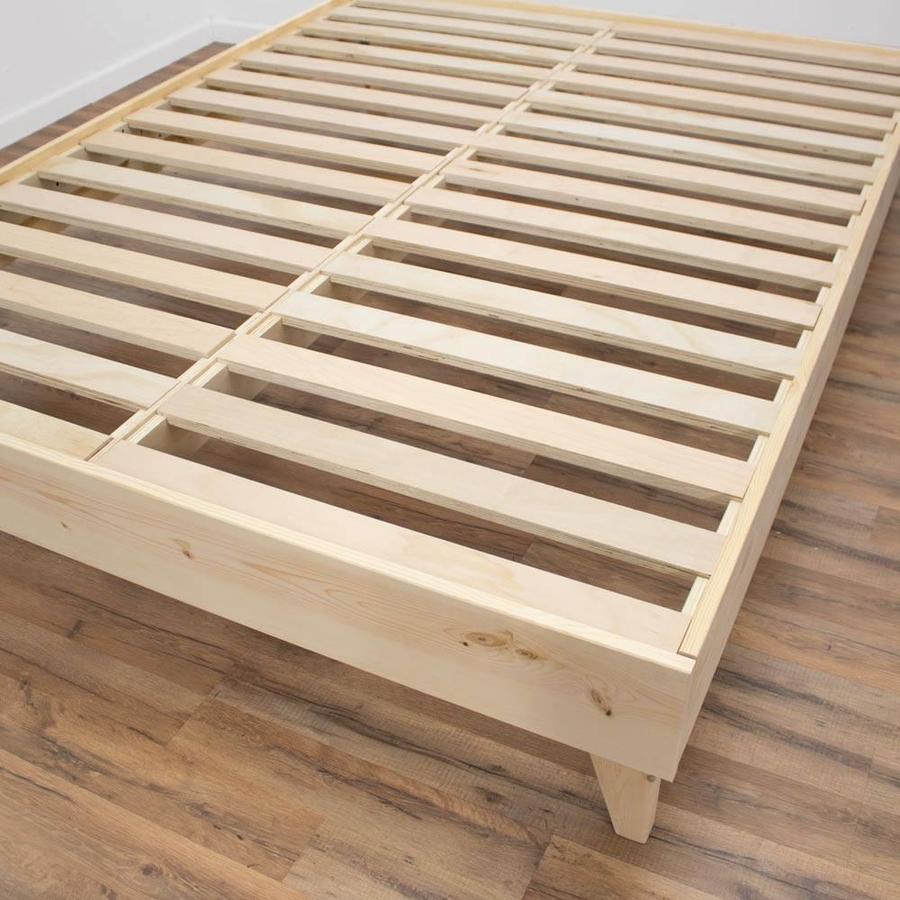 eLuxury Natural Twin Extra Long Bed Frame in the Beds department at ...