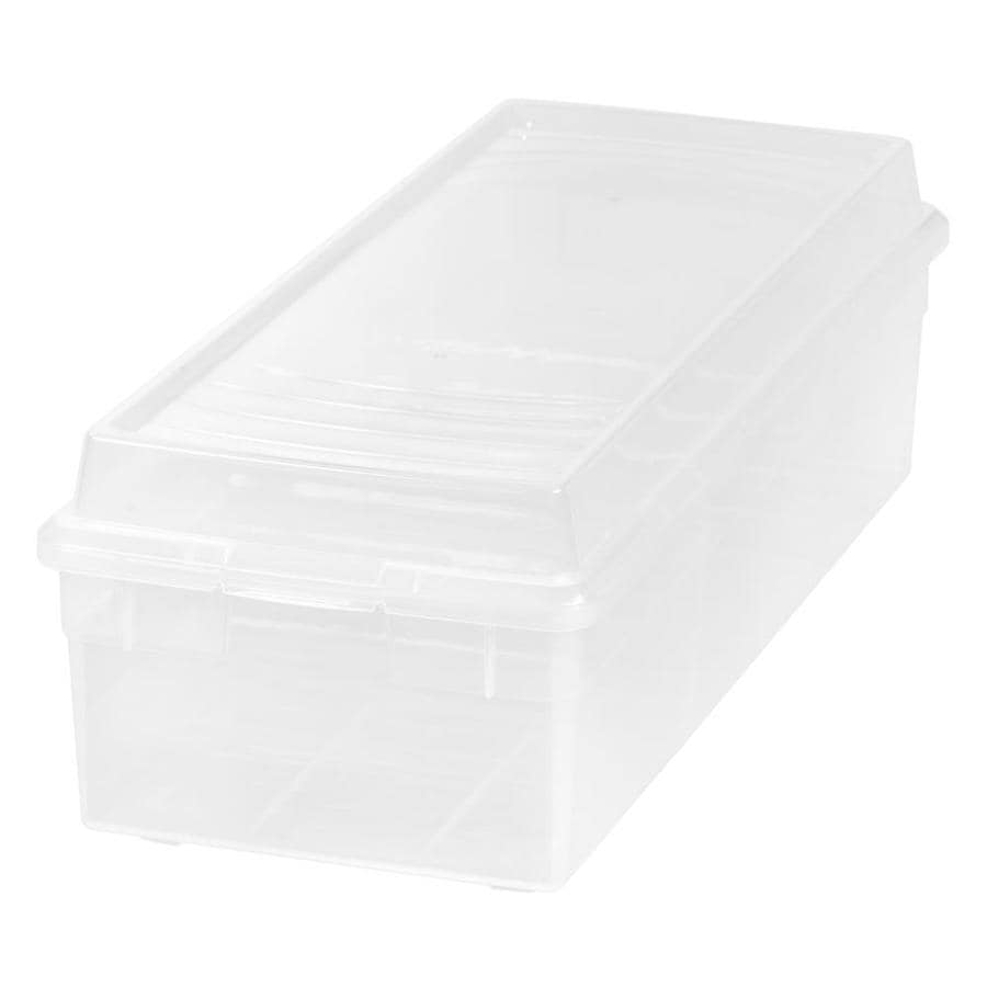 IRIS 9.69-in W x 7.5-in H x 23.31-in D Clear Plastic Stackable Bin in ...