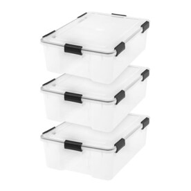 IRIS Weathertight Storage Box Clear 44 Quart Buckle Down