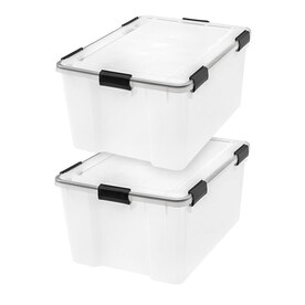 IRIS Weathertight Storage Box Clear 44 Quart Buckle Down