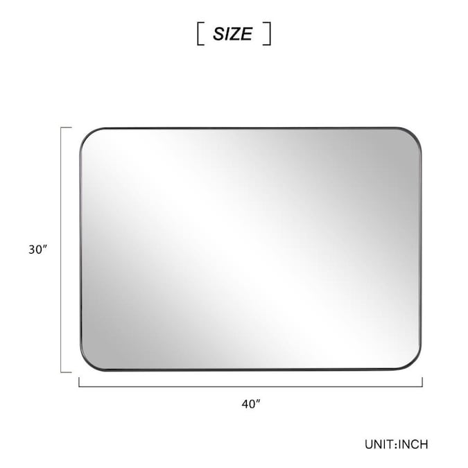 Neutype 30 In L X 40 W Silver Framed Vanity Mirror The Mirrors Department At Com W Silver Framed Vanity Mirror, White Bathroom Mirror 30 X 40