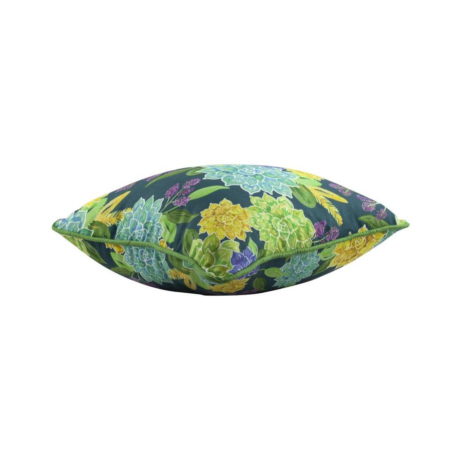 Divine Home Floral Multi Square Floral Throw Pillow in the Outdoor ...