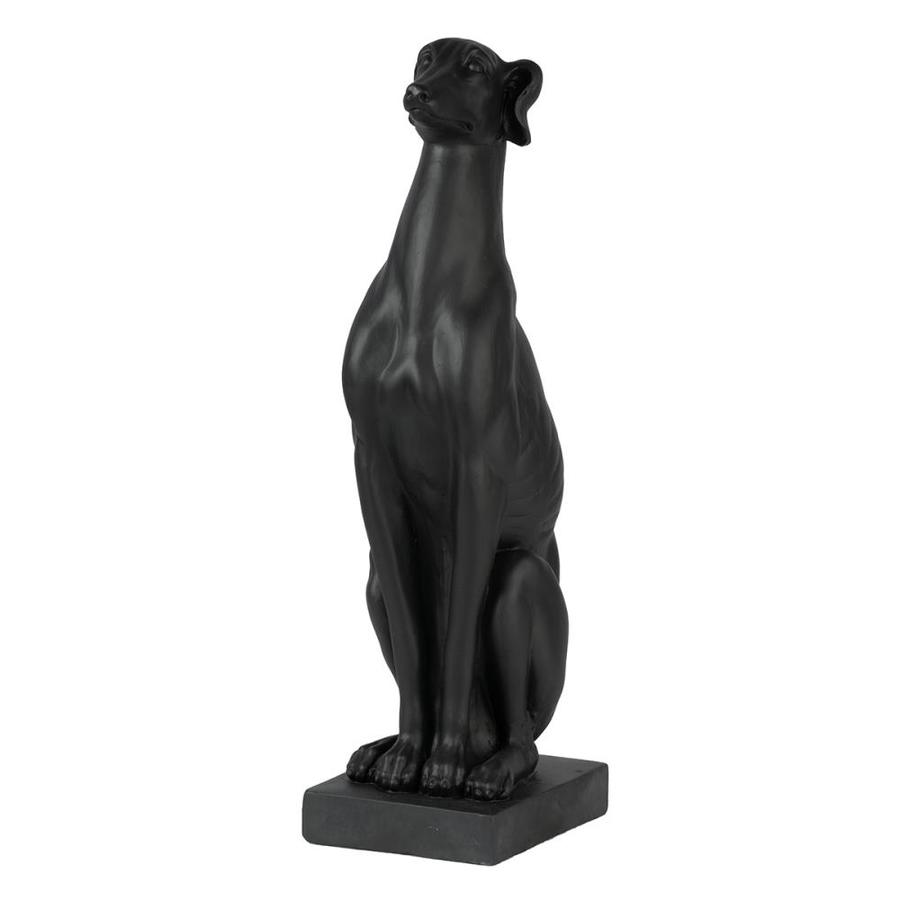 black dog garden statue