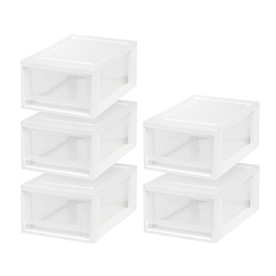 IRIS 1 Compartment 1 Drawers White Stackable Plastic Drawer in the ...