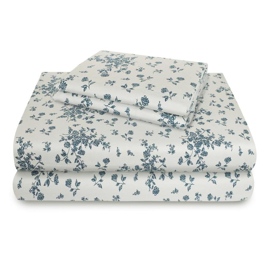 Grace Home Fashions SUN WASHED Twin Flannel Bed Sheet in the Bed Sheets department at