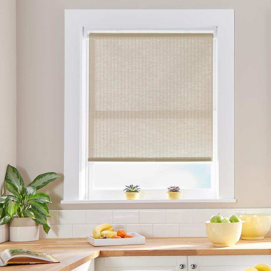 CHF Palm 47in Linen Light Filtering Cordless Roller Shade in the