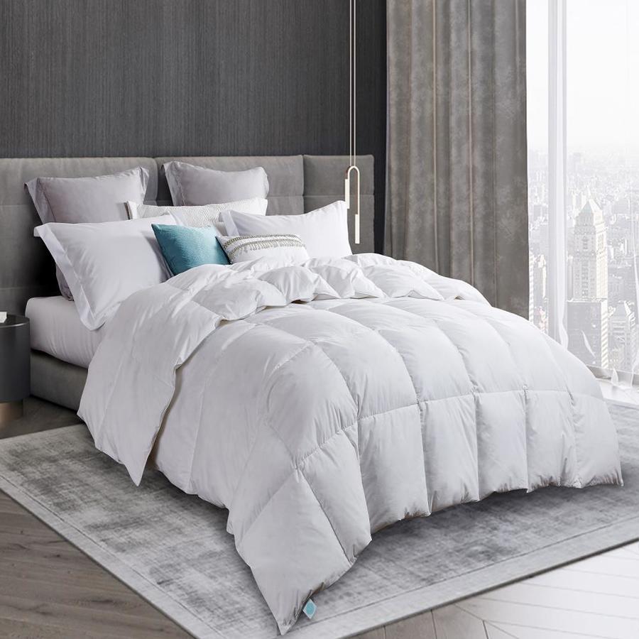 Martha Stewart White Solid King Comforter (Cotton with Down Fill) in ...