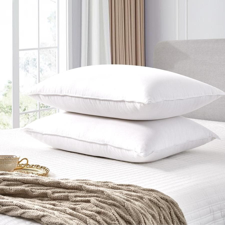 Scott Living 330 Thread White Goose Feather and Down Fiber Bed Pillow ...