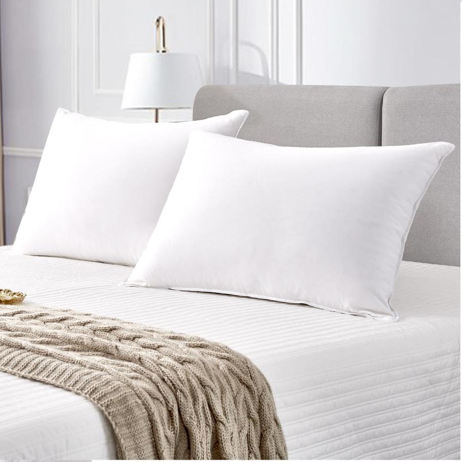 Scott Living 330 Thread White Goose Feather and Down Fiber Bed Pillow ...