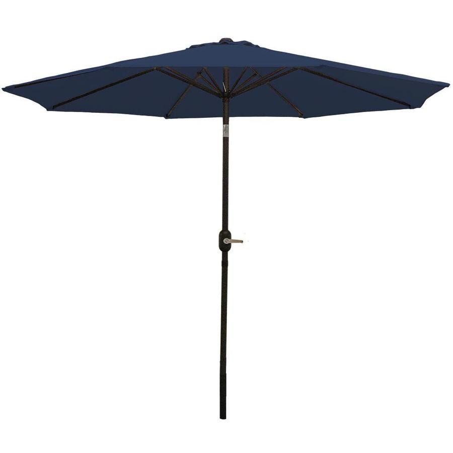 Trademark Innovations 120 Ft Octagon Blue With Black Steel Frame Push Button Tilt Market Patio Umbrella In The Patio Umbrellas Department At Lowes Com