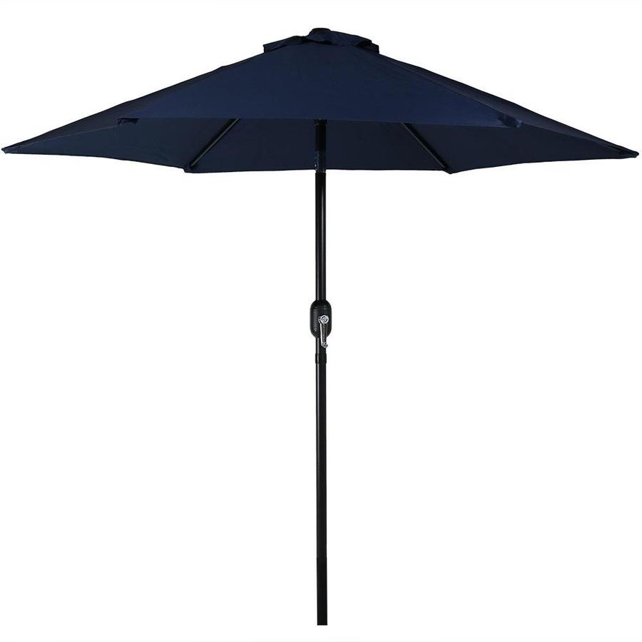 Royal Garden 7 5 Ft Round Red With White Steel Frame No Tilt Market Patio Umbrella In The Patio Umbrellas Department At Lowes Com