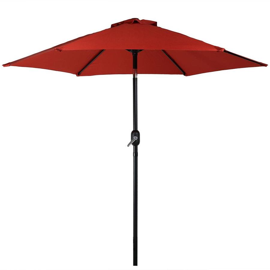 Plantation Patterns 9 Ft Round Orange With Black Steel Frame Push Button Tilt Market Patio Umbrella In The Patio Umbrellas Department At Lowes Com