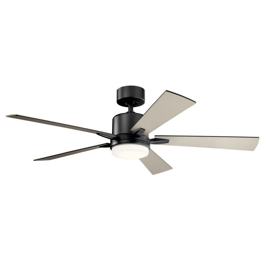 Kichler Lucian 52-in Satin Black LED Indoor Ceiling Fan (5-Blade) in ...