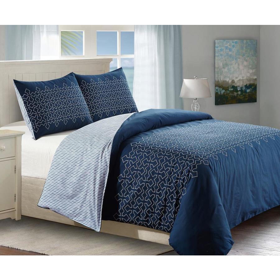 Style Quarters 3-Piece Blue King Duvet Set in the Bedding Sets ...