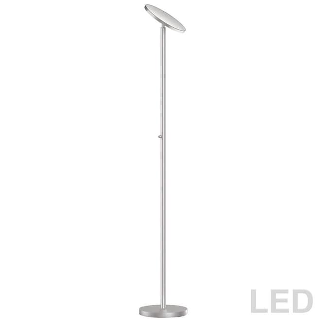 Dainolite 72 In Satin Chrome Torchiere Floor Lamp The Lamps Department At Lowes Satin Chrome Torchiere Floor Lamp