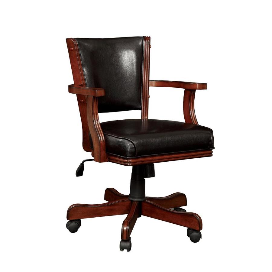 Furniture of America Gabe Traditional Faux Leather Cherry Executive ...