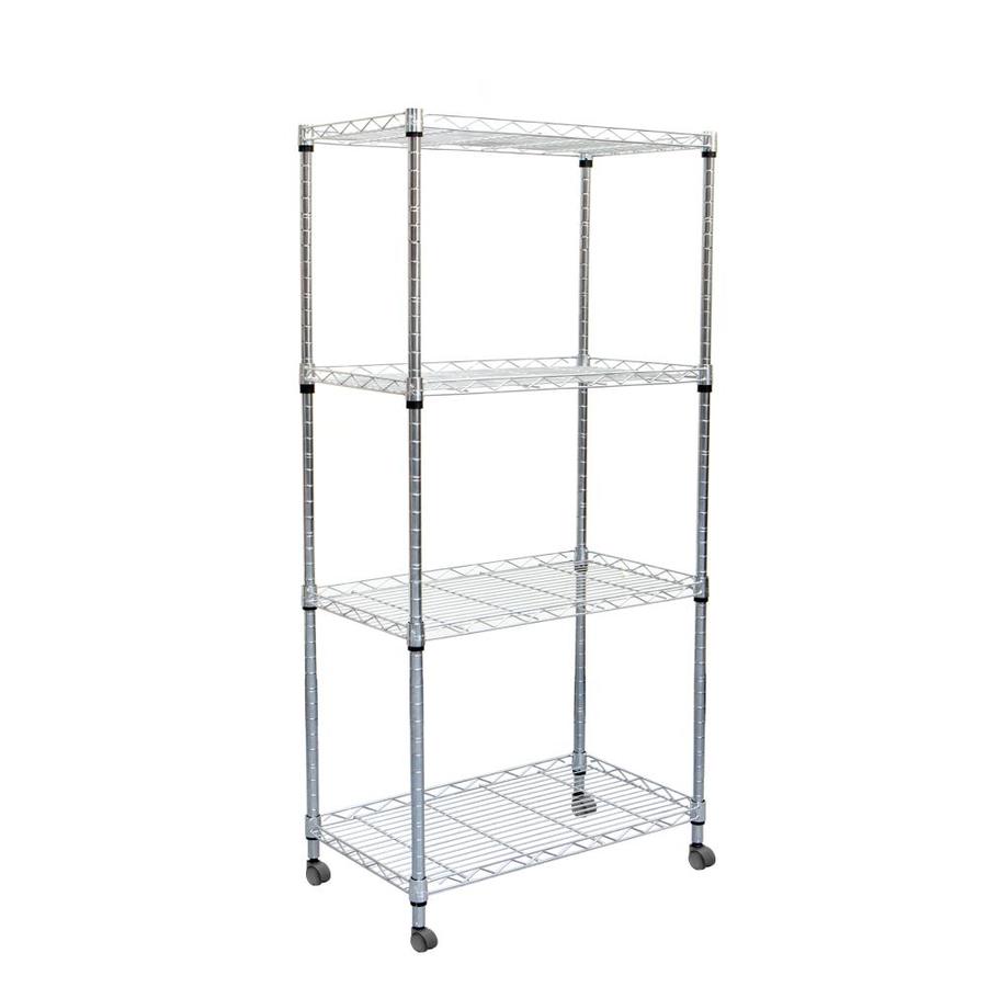 metal shelving unit with wheels