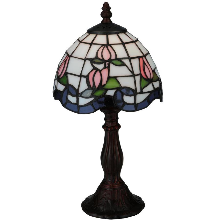 Meyda Tiffany Lighting Roseborder Mahogany Bronze Table Lamp with