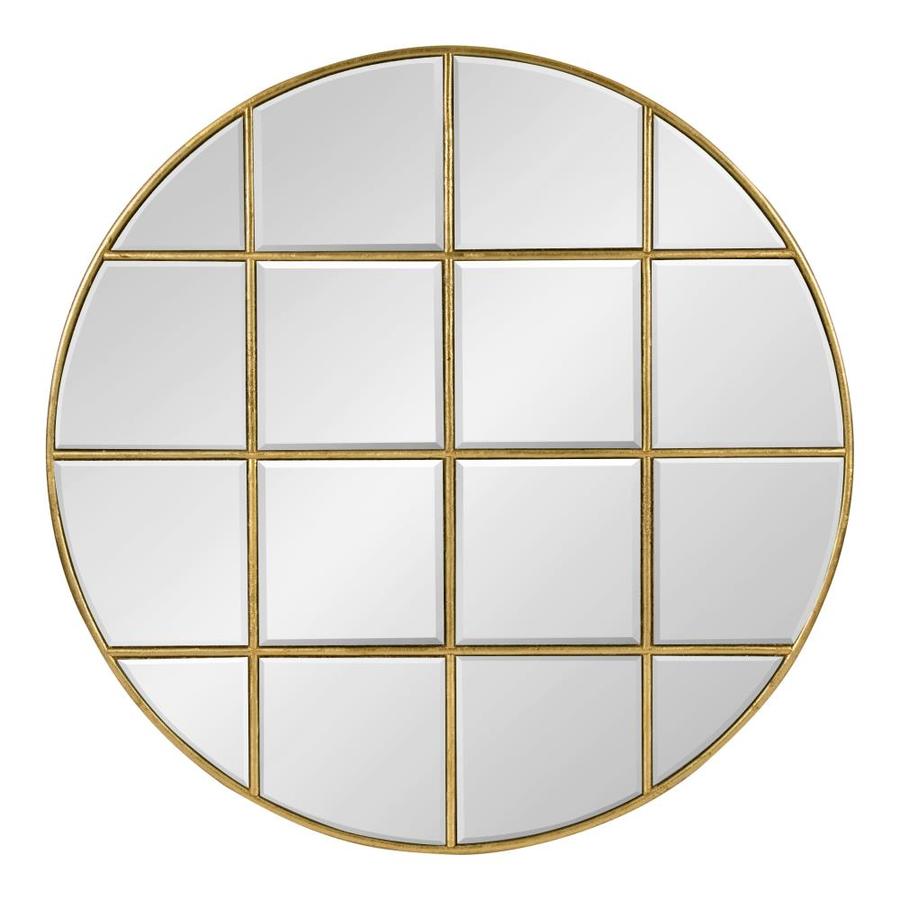 Kate and Laurel Denault 30in L x 30in W Round Gold Beveled Wall