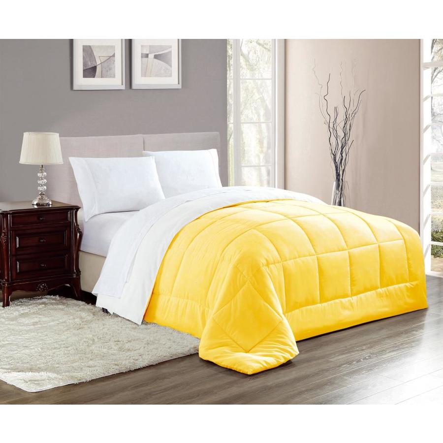 Rt Designers Collection Chelsea Down Alternative Comforter Yellow White Solid Reversible Full Queen Comforter Microfiber With Polyester Fill In The Comforters Bedspreads Department At Lowes Com