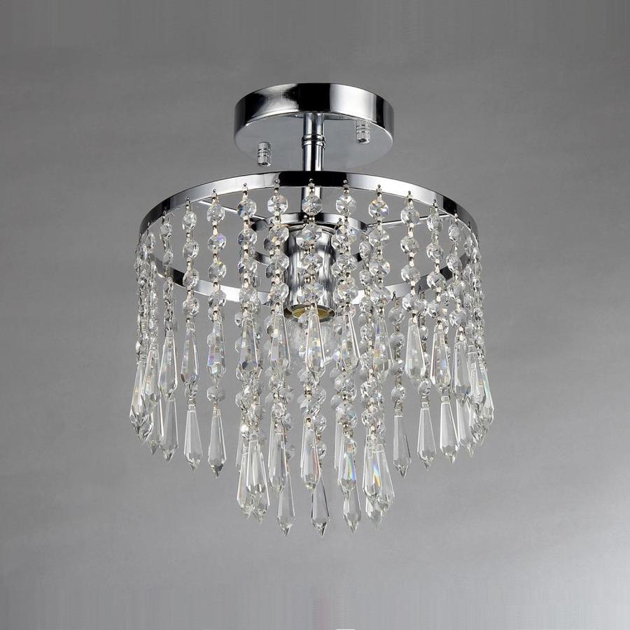 Home Accessories Inc 1 Light Chrome Modern Contemporary Crystal Chandelier In The Chandeliers Department At Lowes Com