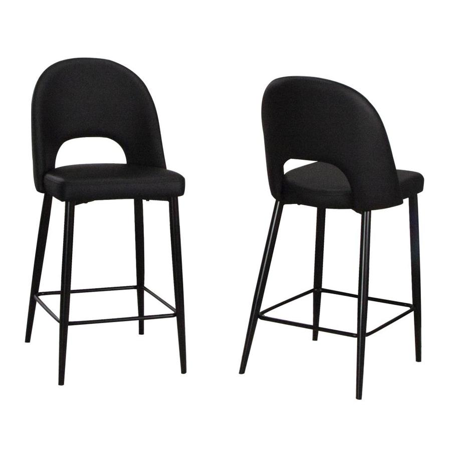 2 black bar stools