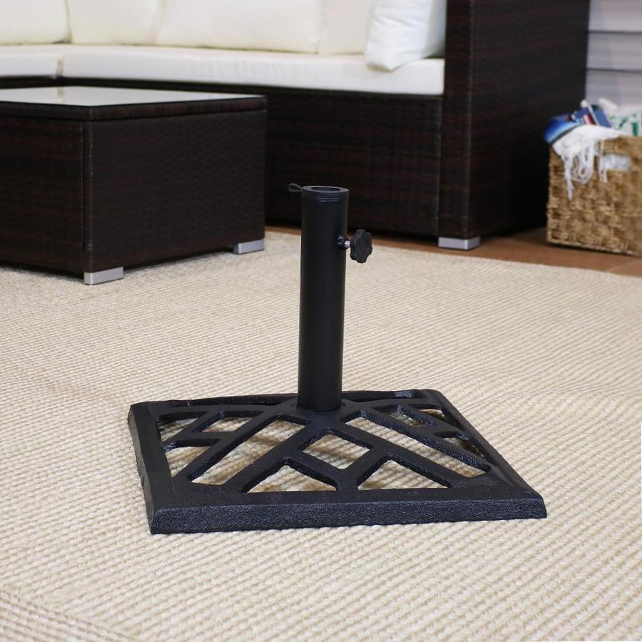 Sunnydaze Decor Cast Iron Umbrella Base with Modern Geometric Design 17 ...