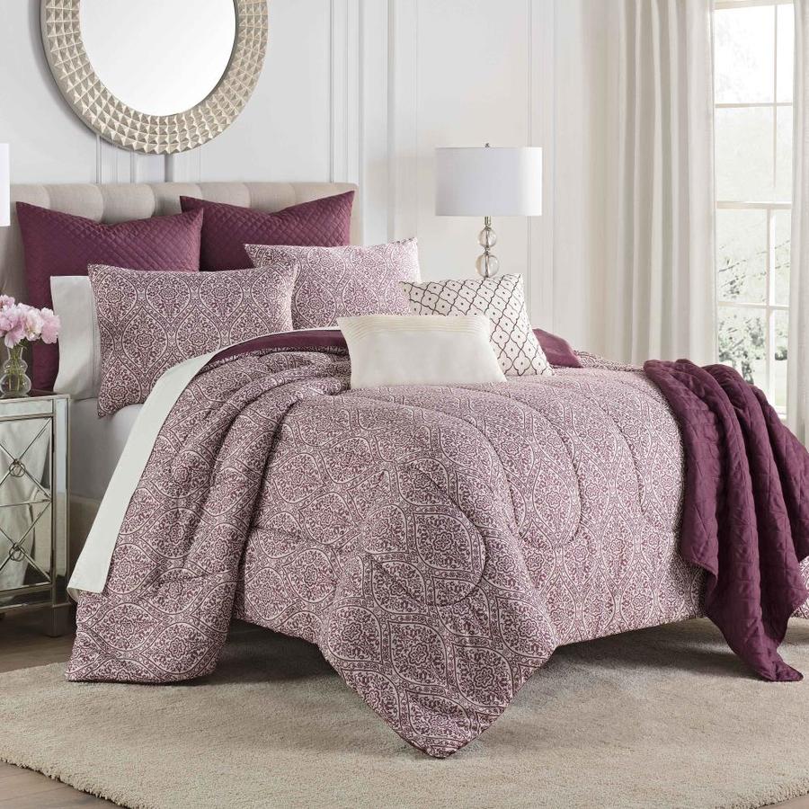 WestPoint Home Martex Savino Bedding 8Piece Burgundy Queen Comforter
