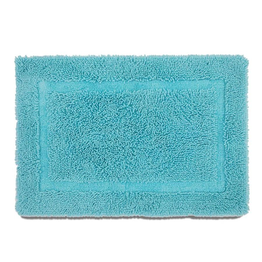 Westpoint Home Martex Ringspun 30 In X 20 In Island Blue Cotton Bath Rug In The Bathroom Rugs Mats Department At Lowes Com